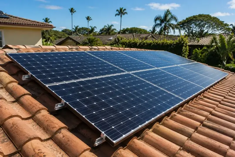 Installation de panneaux solaires à la Plaine
